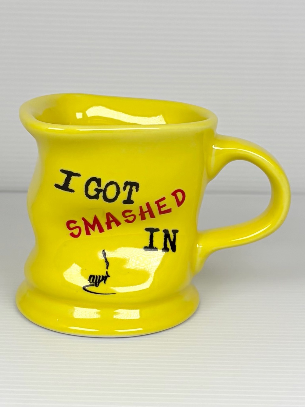I Got Smashed In Novelty Yellow Ceramic Mug Funny Souvenir Coffee Cup